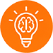 Creative thinking and idea development icon